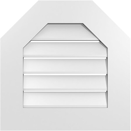 Ekena Millwork Octagonal Top Surface Mount PVC Gable Vent: Functional, w/ 3-1/2"W x 1"P Standard Frame, 20"W x 20"H GVPOT20X2001SF